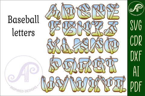 HUGE sport ball name letters set. 182 x 2 layer letters. SVG APInspireddesigns 