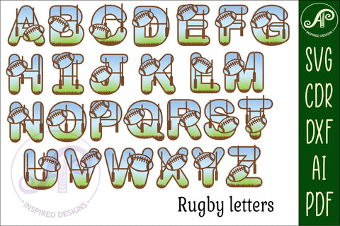 HUGE sport ball name letters set. 182 x 2 layer letters. SVG APInspireddesigns 