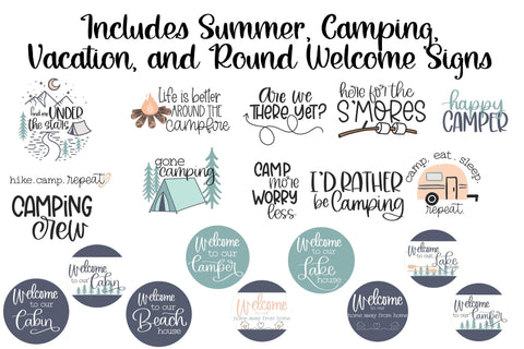 Huge Summer Vacation SVG Bundle, Camping Clipart, Camping SVG, Travel Clipart, Summer crafts SVG Designing Digitals 