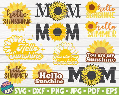 Huge Sunflower Bundle SVG | 60 designs | Monograms | Porch Signs | Quotes | Cut Files | Cliparts SVG HQDigitalArt 