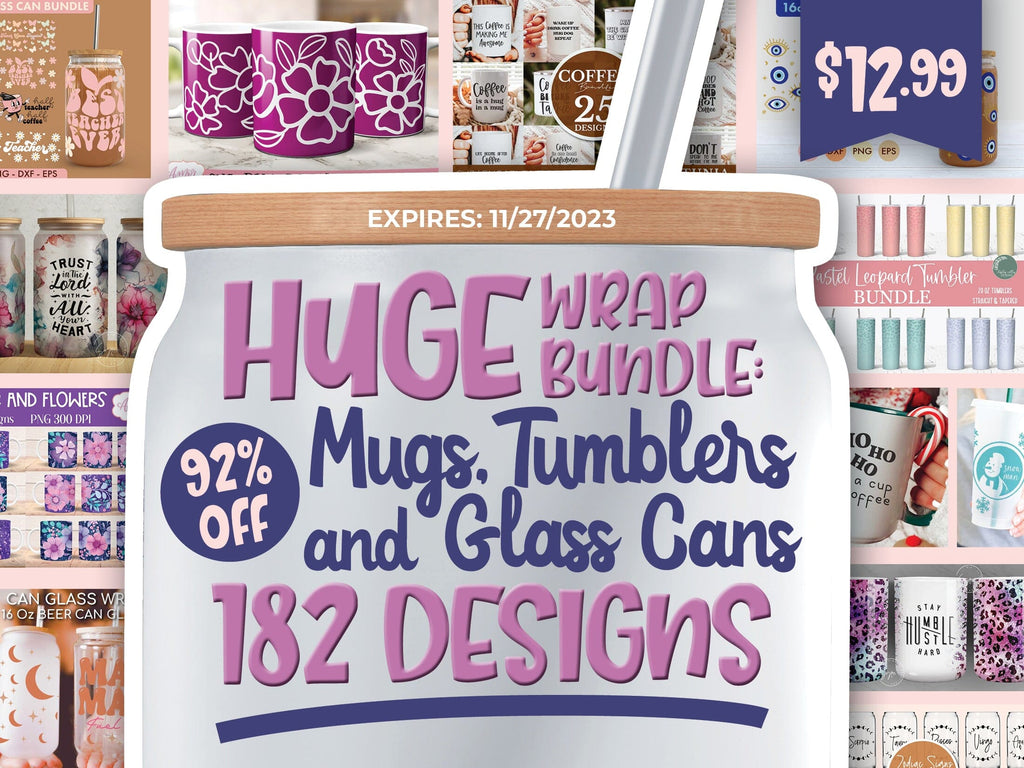 Tumbler Wraps, Mug Wraps, Glass Can Wraps, PNG designs, Commercial use files