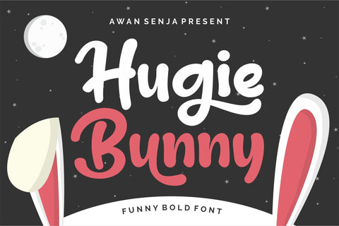 Hugie Bunny - Funny Bold Font awan senja 