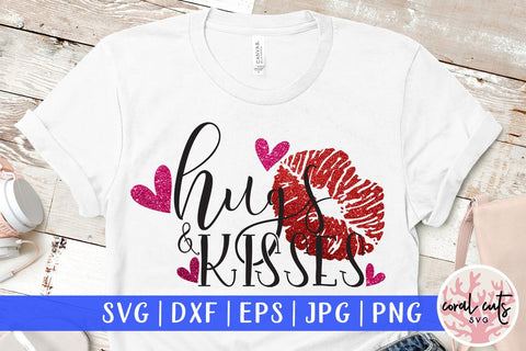 Hugs And Kisses – Love & Valentine SVG EPS DXF PNG SVG CoralCutsSVG 