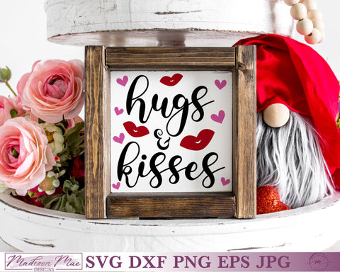Hugs and kisses SVG, Valentine's Day SIgn SVG Madison Mae Designs 