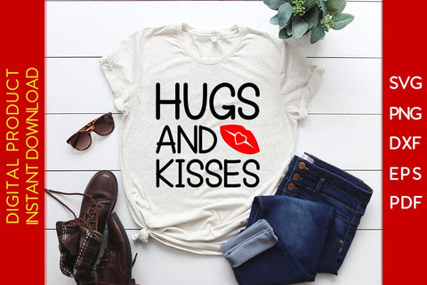 Hugs And Kisses Valentine's Day SVG PNG EPS Cut File SVG Creativedesigntee 