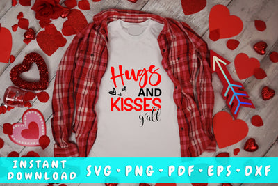 Hugs And Kisses Y'all SVG, Valentine's Day SVG SVG HappyDesignStudio 