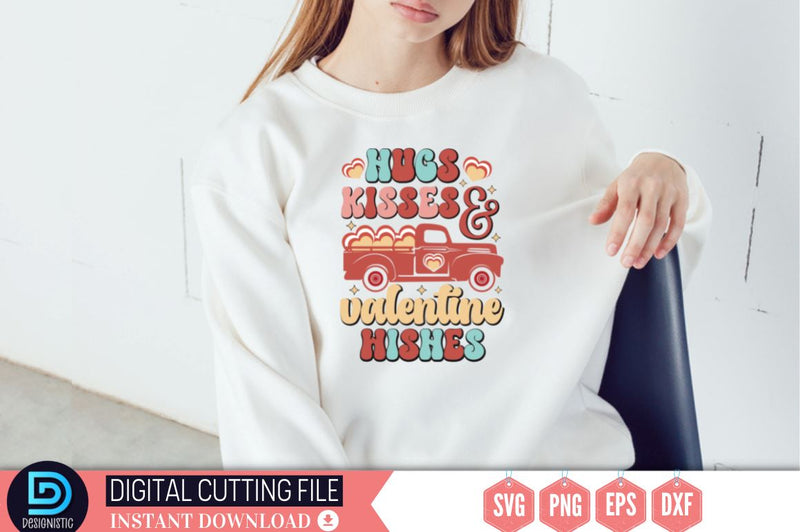 Hugs kisses and valentine wishes SVG SVG DESIGNISTIC 