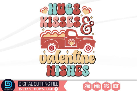Hugs kisses and valentine wishes SVG SVG DESIGNISTIC 