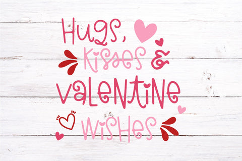 Hugs Kisses And Valentine Wishes SVG-Valentine's SVG SVG Linden Valley Designs 