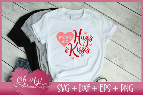 Hugs & Kisses SVG DXF EPS PNG SVG Oh My! Cuttable Designs 