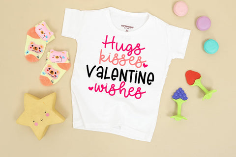 Hugs Kisses Valentine I Kids Valentines SVG I Baby Valentine SVG SVG Happy Printables Club 