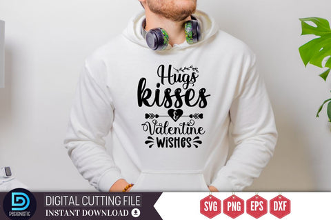 Hugs kisses & valentine wishes SVG SVG DESIGNISTIC 