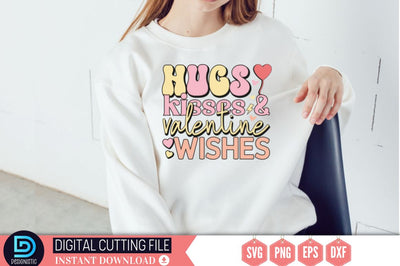 Hugs kisses & valentine wishes SVG SVG DESIGNISTIC 
