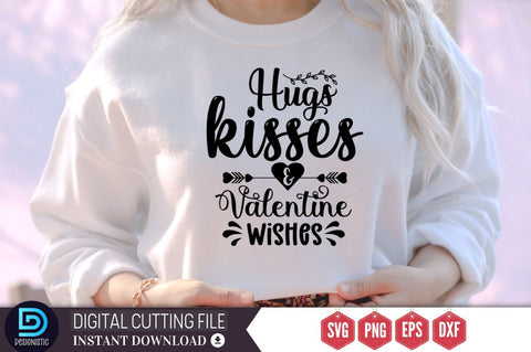 Hugs kisses & valentine wishes SVG SVG DESIGNISTIC 