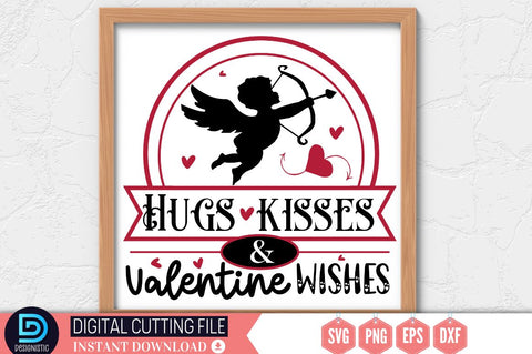 Hugs kisses & valentine wishes SVG SVG DESIGNISTIC 