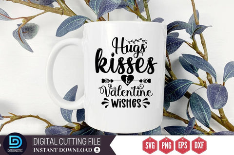 Hugs kisses & valentine wishes SVG SVG DESIGNISTIC 