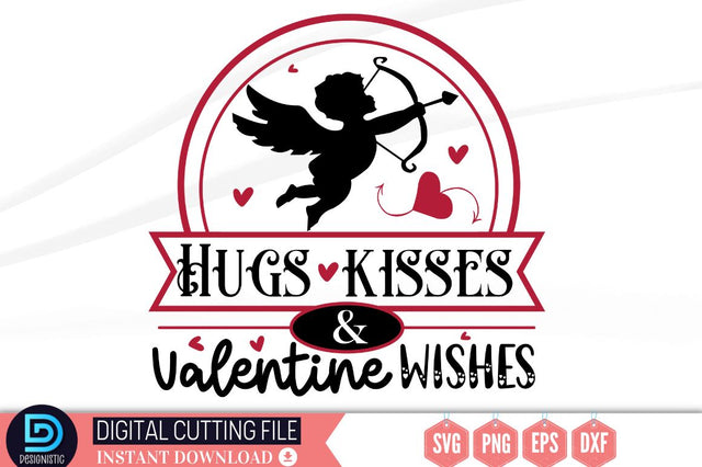 Hugs kisses & valentine wishes SVG SVG DESIGNISTIC 