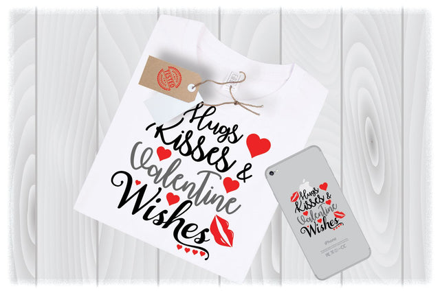 Hugs & Kisses Valentines Wishes SVG Files for Cricut Designs | Valentines Day SVG Files SVG My Sew Cute Boutique 