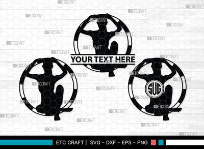 Hula Hoop Monogram, Hula Hoop Silhouette, Hula Hooping Svg, Hula Hooper Svg, Sports svg, SB00120 SVG ETC Craft 