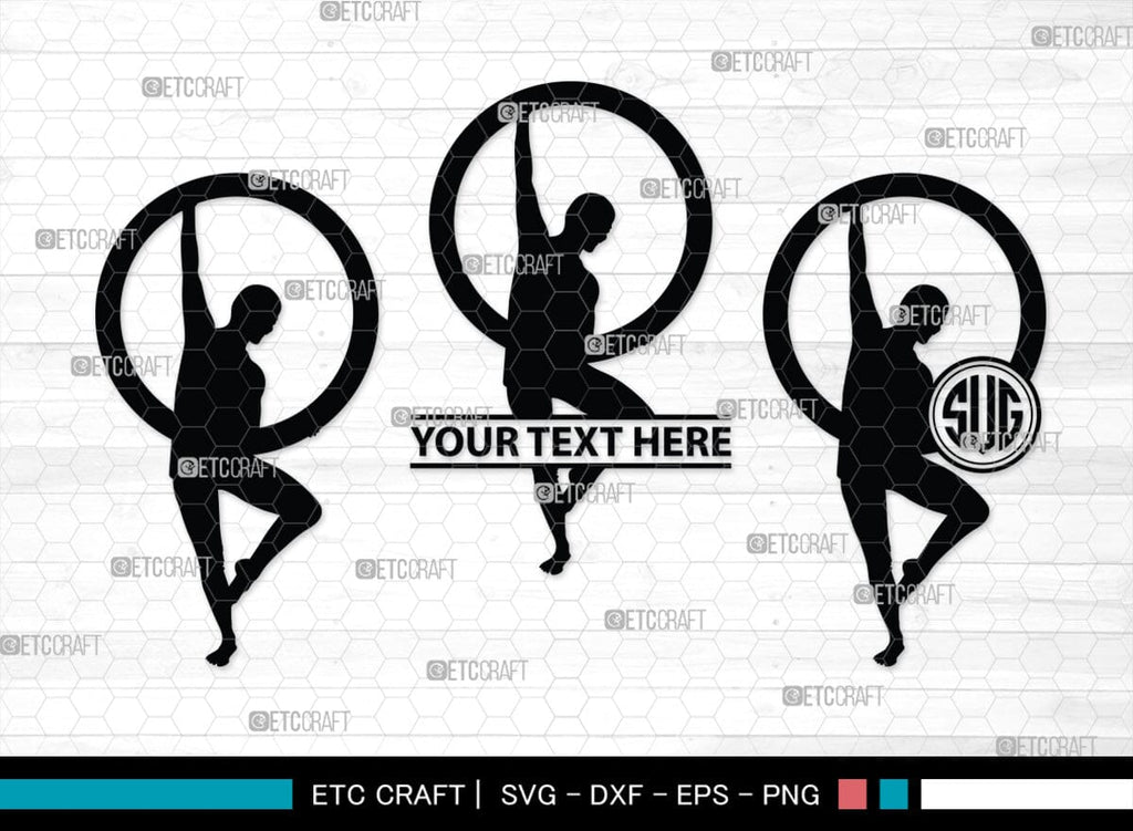 Hula Hoop Monogram, Hula Hoop Silhouette, Hula Hooping Svg, Hula Hooper ...