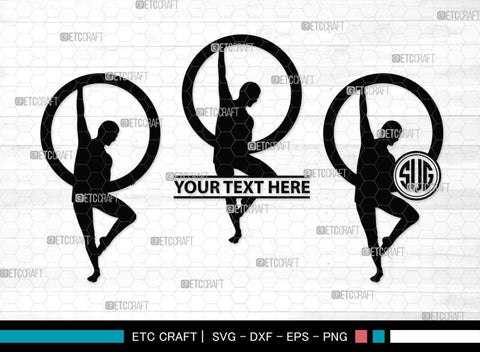 Hula Hoop Monogram, Hula Hoop Silhouette, Hula Hooping Svg, Hula Hooper Svg, Sports svg, SB00120 SVG ETC Craft 