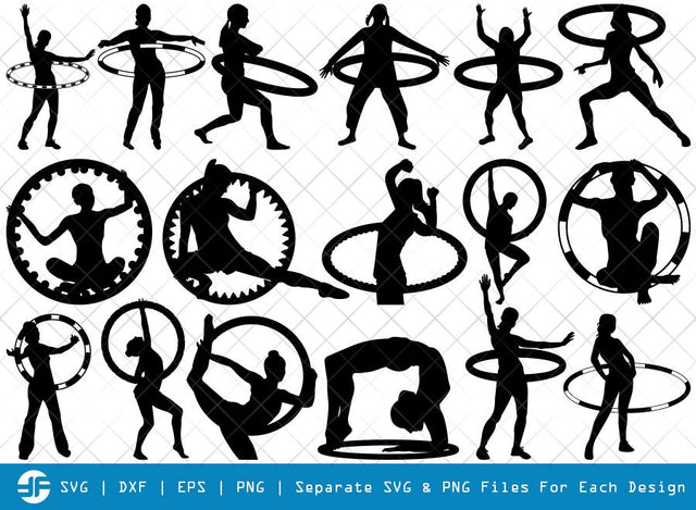 Hula Hoop SVG Cut Files | Hula Hooping Silhouette Bundle SVG ETC Craft 