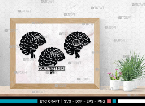 Human Brain Monogram, Human Brain Silhouette, Human Brain SVG, Outline Brain Svg, Brain Svg, Brain Organ Svg, Brain Svg, SB00145 SVG ETC Craft 