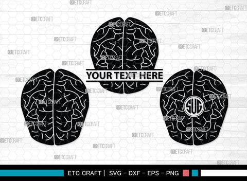 Human Brain Monogram, Human Brain Silhouette, Human Brain SVG, Outline Brain Svg, Brain Svg, Brain Organ Svg, Brain Svg, SB00145 SVG ETC Craft 