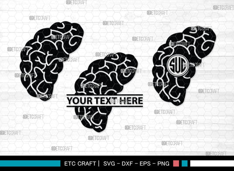 Human Brain Monogram, Human Brain Silhouette, Human Brain SVG, Outline Brain Svg, Brain Svg, Brain Organ Svg, Brain Svg, SB00145 SVG ETC Craft 