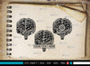 Human Brain Monogram, Human Brain Silhouette, Human Brain SVG, Outline ...