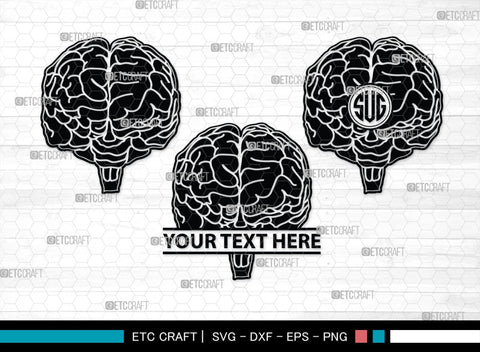 Human Brain Monogram, Human Brain Silhouette, Human Brain SVG, Outline Brain Svg, Brain Svg, Brain Organ Svg, Brain Svg, SB00145 SVG ETC Craft 