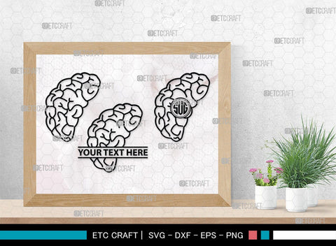 Human Brain Monogram, Human Brain Silhouette, Human Brain SVG, Outline Brain Svg, Brain Svg, Brain Organ Svg, Brain Svg, SB00145 SVG ETC Craft 