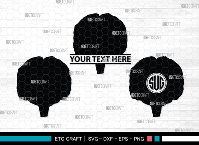 Human Brain Monogram, Human Brain Silhouette, Human Brain SVG, Outline Brain Svg, Brain Svg, Brain Organ Svg, Brain Svg, SB00145 SVG ETC Craft 
