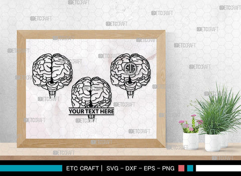 Human Brain Monogram, Human Brain Silhouette, Human Brain SVG, Outline Brain Svg, Brain Svg, Brain Organ Svg, Brain Svg, SB00145 SVG ETC Craft 