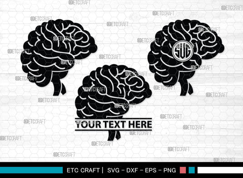 Human Brain Monogram, Human Brain Silhouette, Human Brain SVG, Outline Brain Svg, Brain Svg, Brain Organ Svg, Brain Svg, SB00145 SVG ETC Craft 