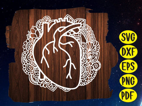 Human Heart Flower Paper cut SVG Johan Ru designs 