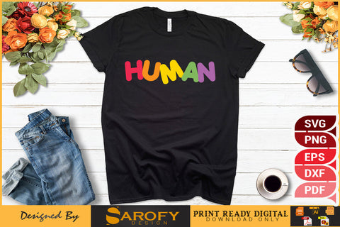 Human LGBTQ rainbow gay pride month SVG Sarofydesign 