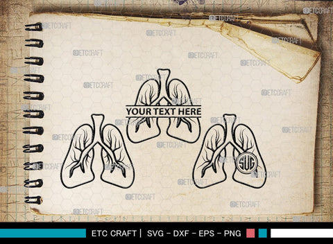 Human Lung Monogram, Human Lung Silhouette, Human Lung SVG, Lung Svg, Human Organ Svg, Lung Cancer Svg, Lung Bundle, SB00148 SVG ETC Craft 