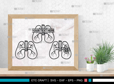 Human Lung Monogram, Human Lung Silhouette, Human Lung SVG, Lung Svg, Human Organ Svg, Lung Cancer Svg, Lung Bundle, SB00148 SVG ETC Craft 