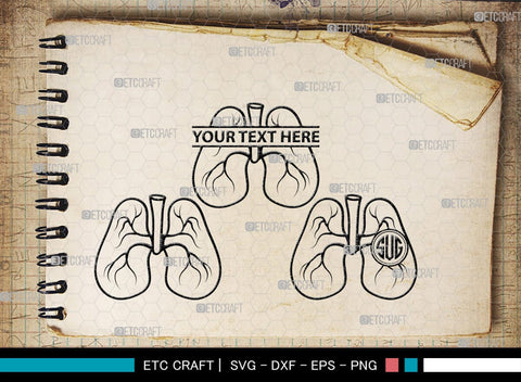 Human Lung Monogram, Human Lung Silhouette, Human Lung SVG, Lung Svg, Human Organ Svg, Lung Cancer Svg, Lung Bundle, SB00148 SVG ETC Craft 