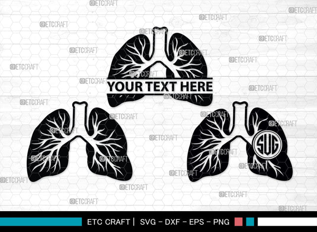 Human Lung Monogram, Human Lung Silhouette, Human Lung SVG, Lung Svg, Human Organ Svg, Lung Cancer Svg, Lung Bundle, SB00148 SVG ETC Craft 