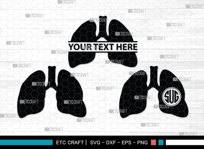 Human Lung Monogram, Human Lung Silhouette, Human Lung SVG, Lung Svg, Human Organ Svg, Lung Cancer Svg, Lung Bundle, SB00148 SVG ETC Craft 