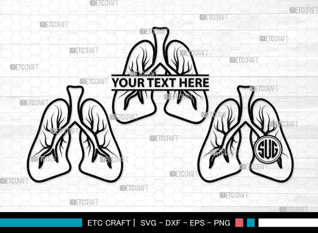 Human Lung Monogram, Human Lung Silhouette, Human Lung SVG, Lung Svg, Human Organ Svg, Lung Cancer Svg, Lung Bundle, SB00148 SVG ETC Craft 