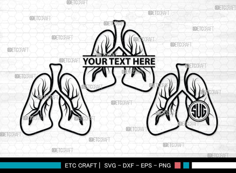 Human Lung Monogram, Human Lung Silhouette, Human Lung SVG, Lung Svg, Human Organ Svg, Lung Cancer Svg, Lung Bundle, SB00148 SVG ETC Craft 