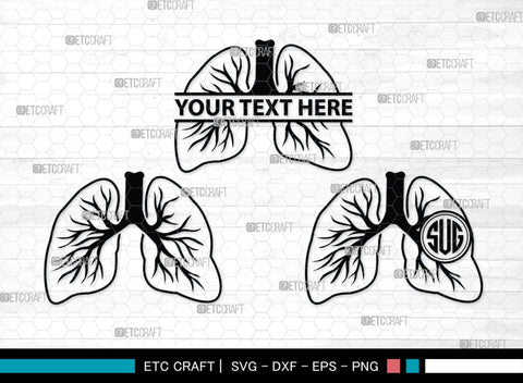 Human Lung Monogram, Human Lung Silhouette, Human Lung SVG, Lung Svg, Human Organ Svg, Lung Cancer Svg, Lung Bundle, SB00148 SVG ETC Craft 