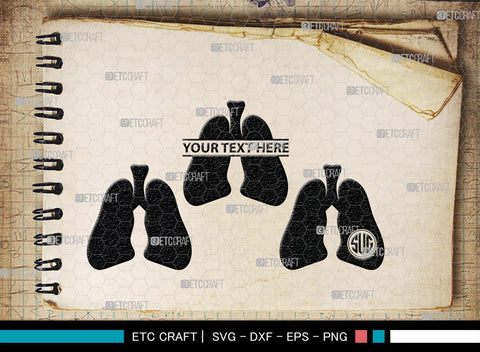 Human Lung Monogram, Human Lung Silhouette, Human Lung SVG, Lung Svg, Human Organ Svg, Lung Cancer Svg, Lung Bundle, SB00148 SVG ETC Craft 