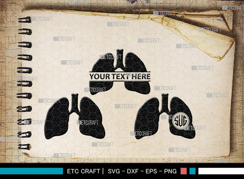 Human Lung Monogram, Human Lung Silhouette, Human Lung SVG, Lung Svg, Human Organ Svg, Lung Cancer Svg, Lung Bundle, SB00148 SVG ETC Craft 