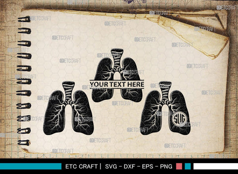 Human Lung Monogram, Human Lung Silhouette, Human Lung SVG, Lung Svg, Human Organ Svg, Lung Cancer Svg, Lung Bundle, SB00148 SVG ETC Craft 