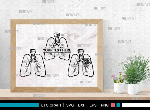 Human Lung Monogram, Human Lung Silhouette, Human Lung SVG, Lung Svg, Human Organ Svg, Lung Cancer Svg, Lung Bundle, SB00148 SVG ETC Craft 