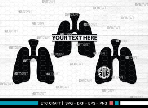 Human Lung Monogram, Human Lung Silhouette, Human Lung SVG, Lung Svg, Human Organ Svg, Lung Cancer Svg, Lung Bundle, SB00148 SVG ETC Craft 